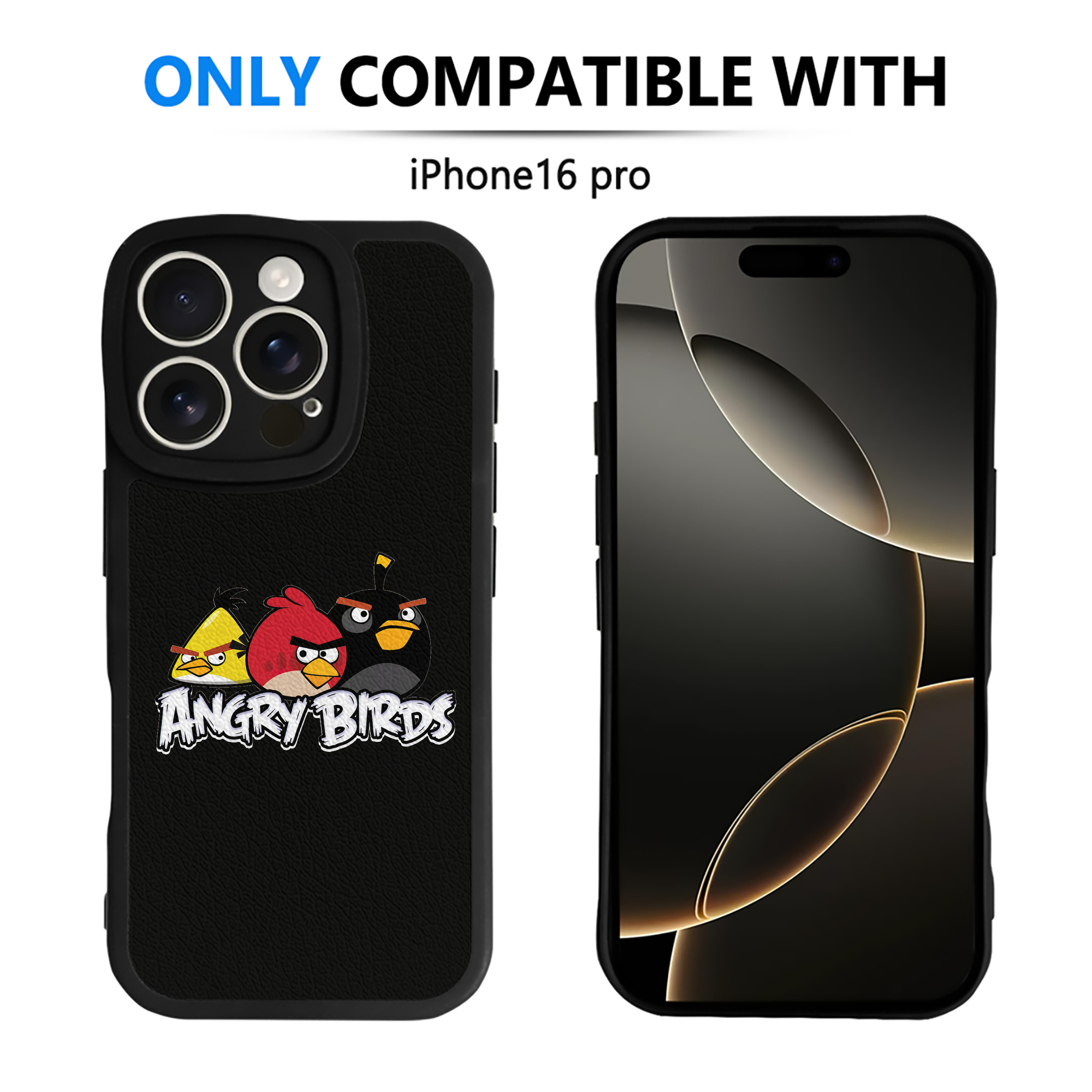 （画像用） Angry Birds アングリーバード 【iPhone 16シリーズ対応】シリコンスマホケース（レザー調） 材質：シリコン